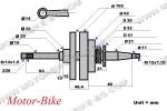 КОЛЯНОВ ВАЛ ЗА ХОНДА PCX 125 / SH 125 (С ЕДИН ЛАГЕР) RMS-4